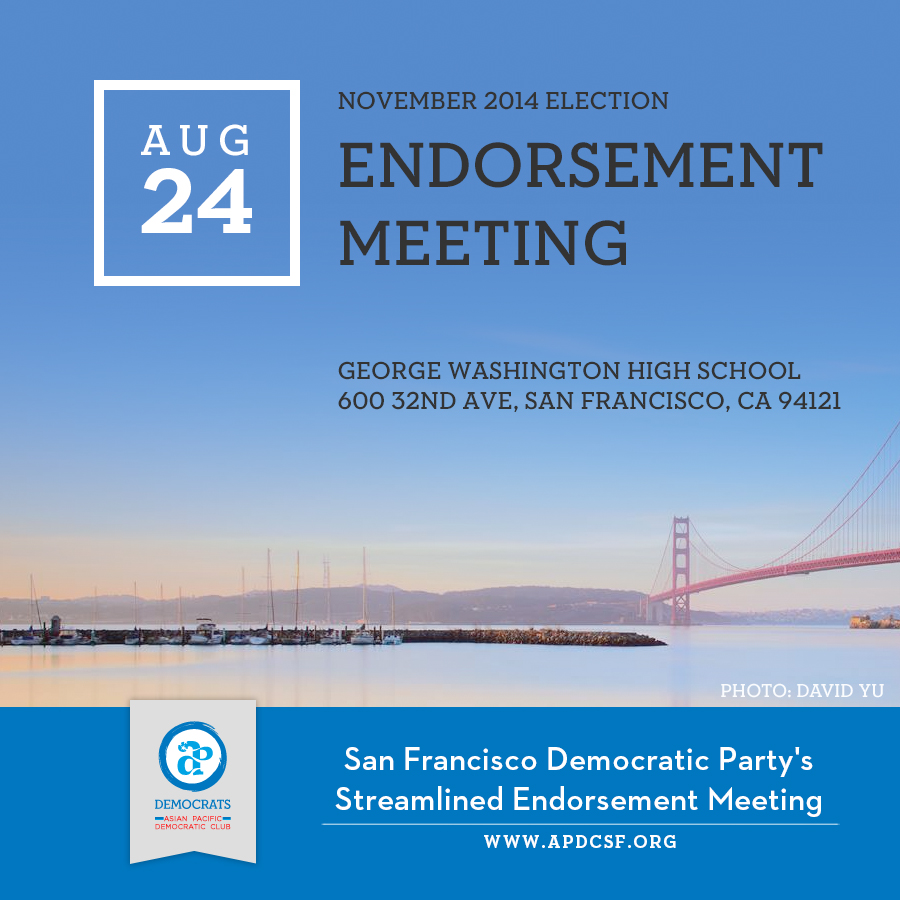 8/24 – Endorsement Meeting for 2014 Nov Election