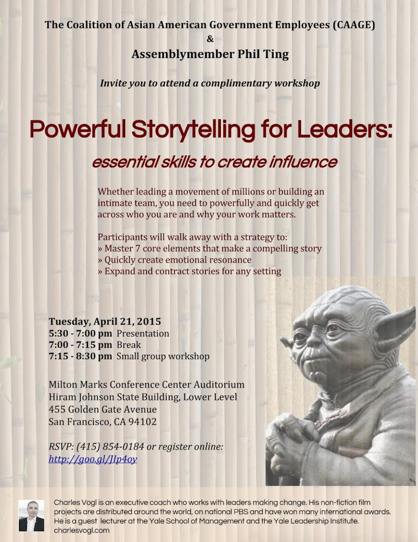 4/21: CAAGE Leadership Workshop