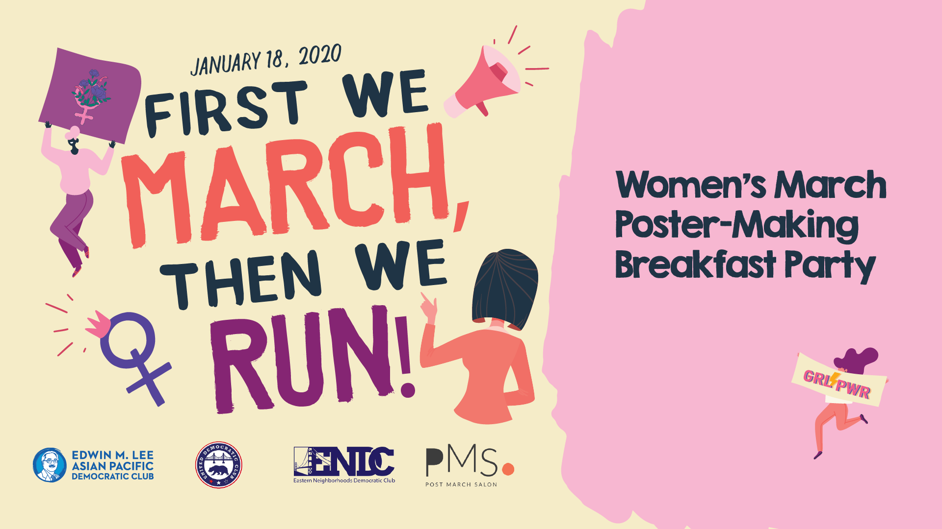 1/18 – Women’s March Poster-Making Breakfast Party